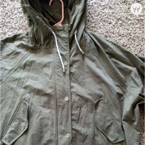 NWOT Zara Oversized Hooded Water Repellent Parka Green Size Medium - Picture 8 of 10